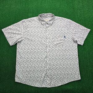 HUK Shirt Mens 2XL Gray Fishing Short‎ Sleeve Performance Lure Print Outdoors